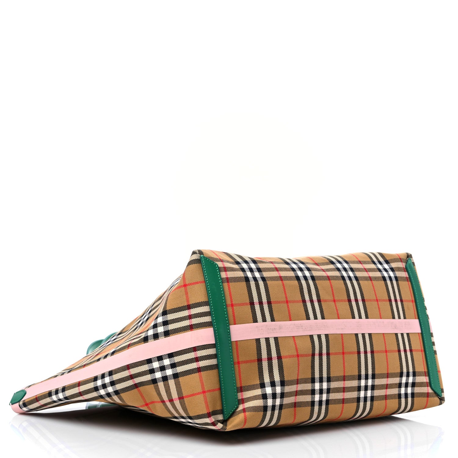 Burberry Vintage Check Large The Giant Reversible Tote Palm Green Pink Apricot 4 of 16