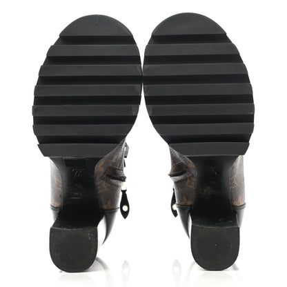 Louis Vuitton Patent Calfskin Monogram Star Trail Ankle Boots 40 Black 5 of 16