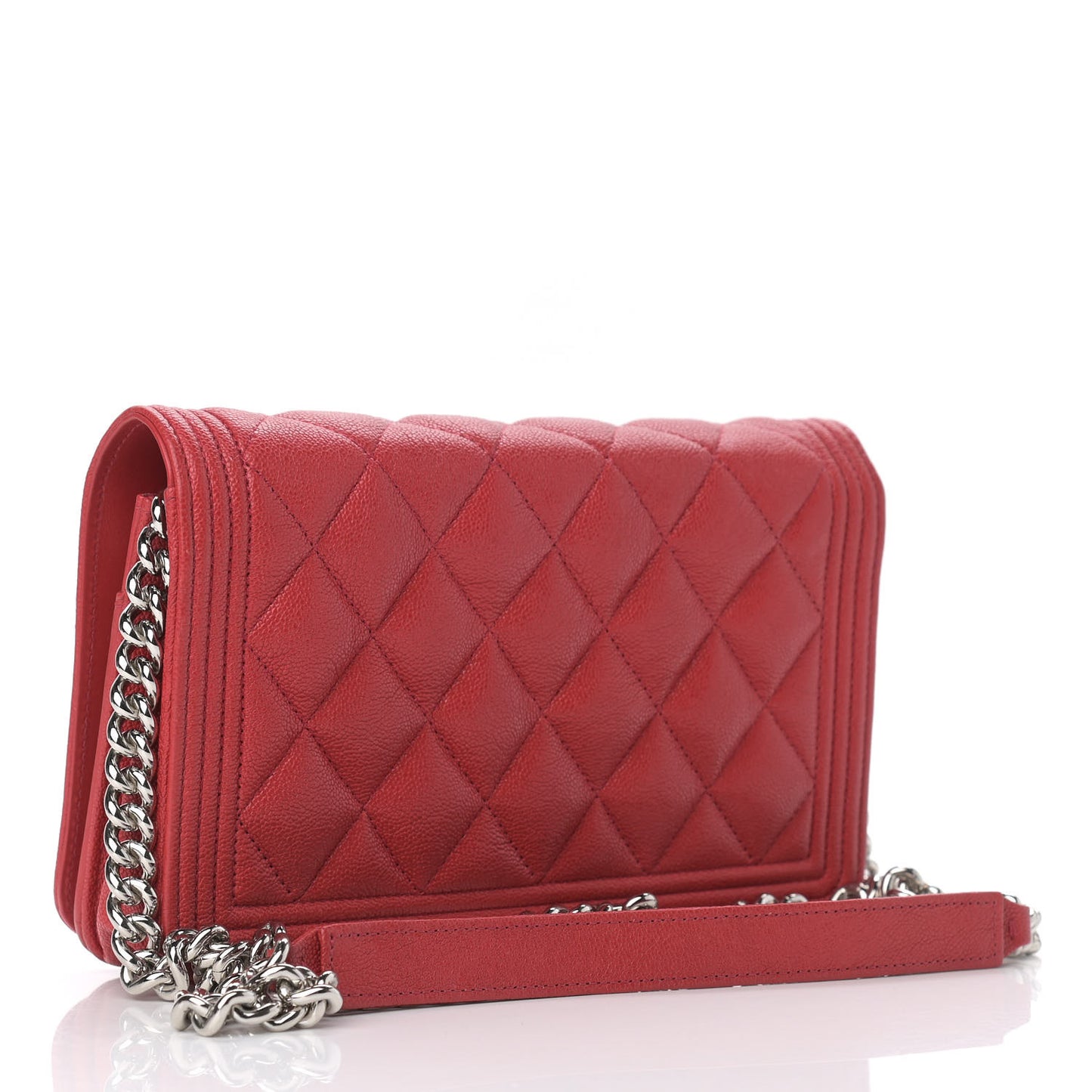 Caviar Quilted Boy Wallet On Chain WOC Red