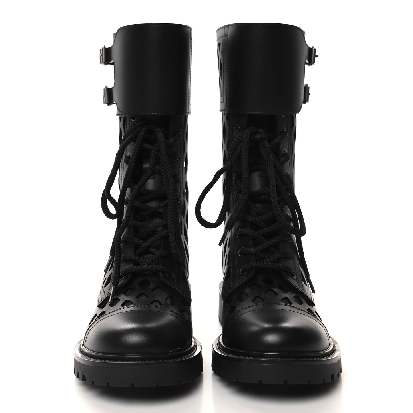 Matte Calfskin Womens D-Trap 30mm Tall Boots 36.5 Black