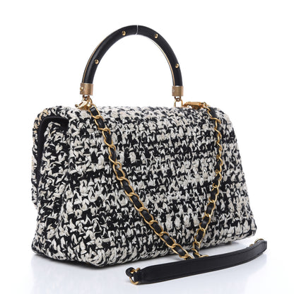 Chanel Crochet Small Coco Handle Flap Black Beige 3 of 18