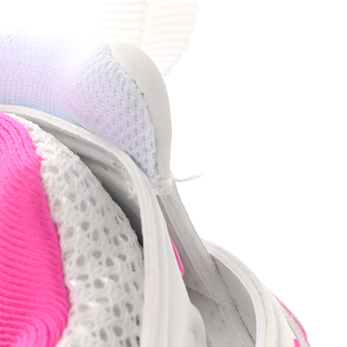 Mesh Rubber Bi-Color Womens Track Sneakers 37 White Fluo Pink