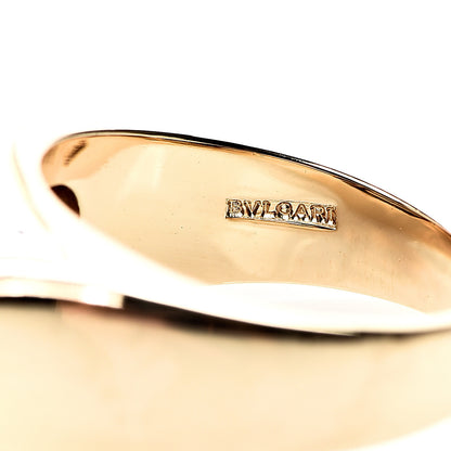 Bulgari 18K White Yellow Gold Tronchetto Logo Ring 50 5.25 4 of 5