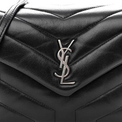 Saint Laurent Calfskin Y Quilted Monogram Toy Loulou Crossbody Bag Black 7 of 9