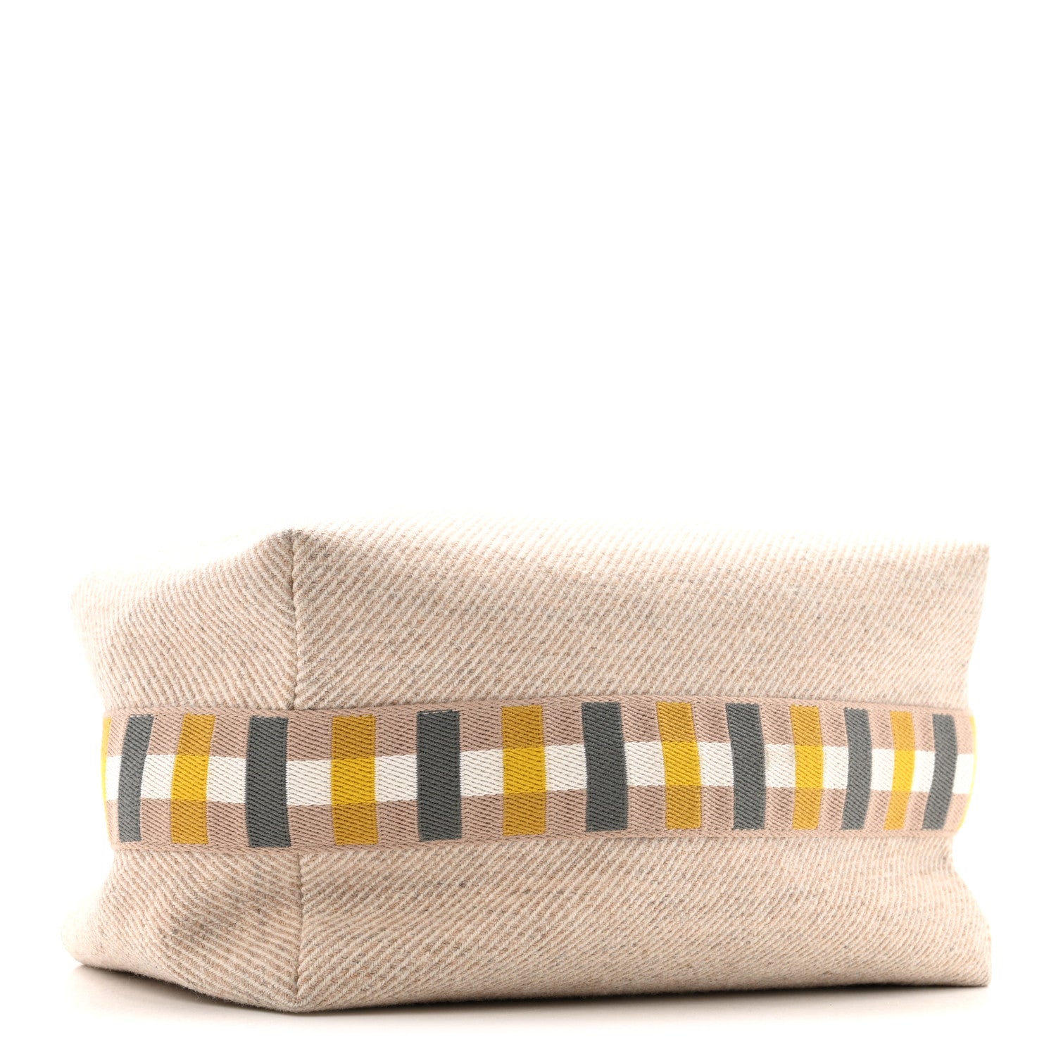 Hermes Wool Large Au Carre Bride-A-Brac Pouch Seigle 4 of 9