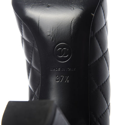 Chanel Lambskin Patent Cap Toe Chain Pumps 37.5 Black 8 of 10