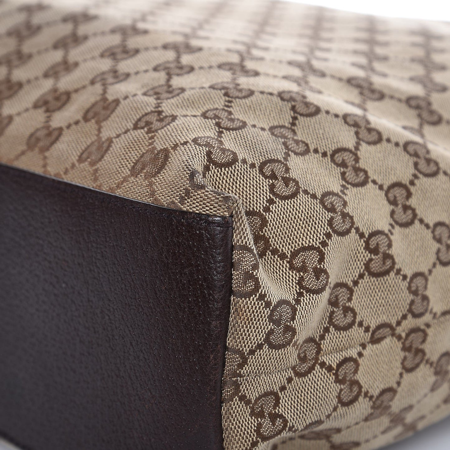 GG Monogram Large Web Handle Vertical Tote Dark Brown