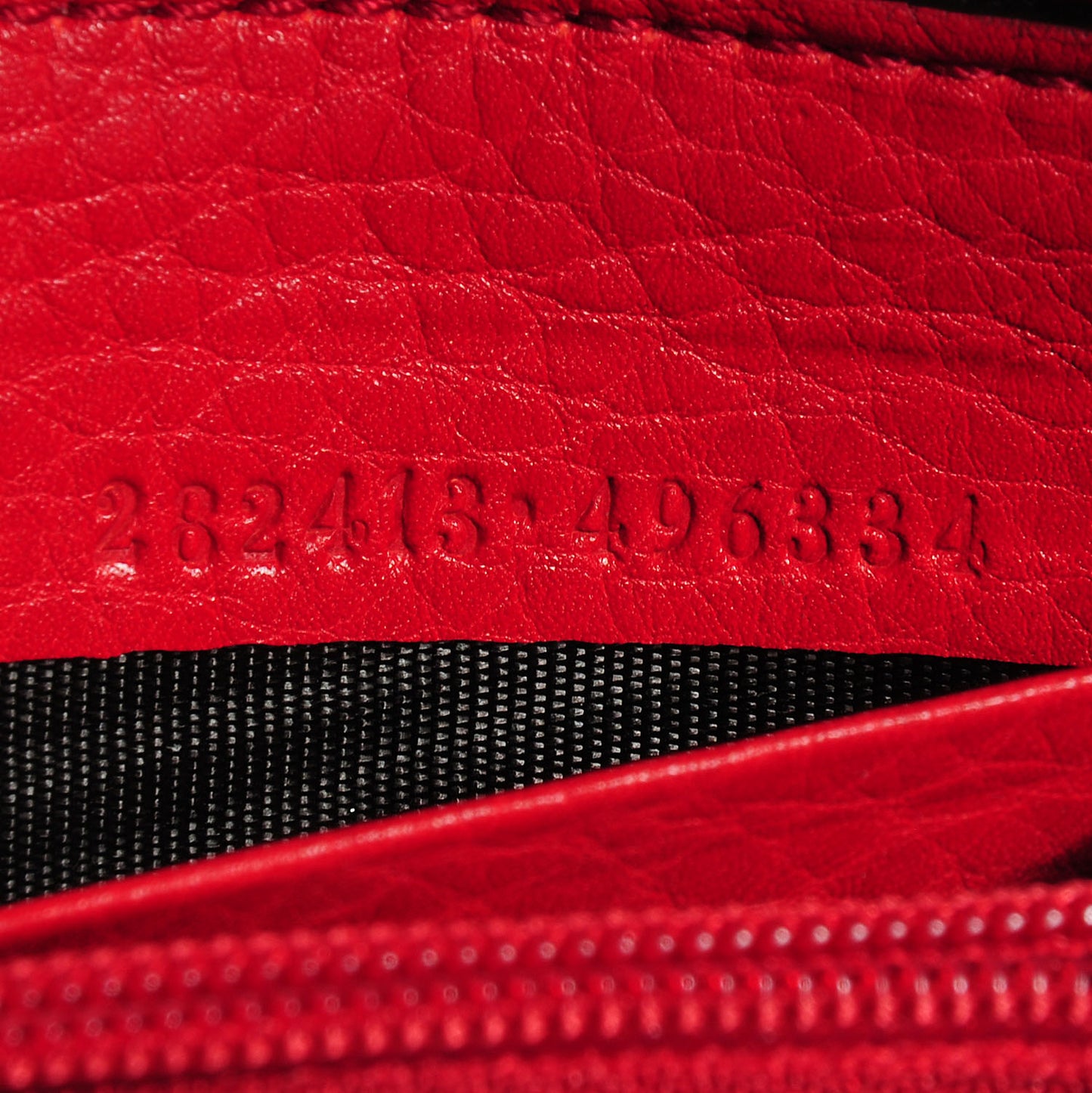 Pebbled Calfskin Soho Zip Around Wallet Red