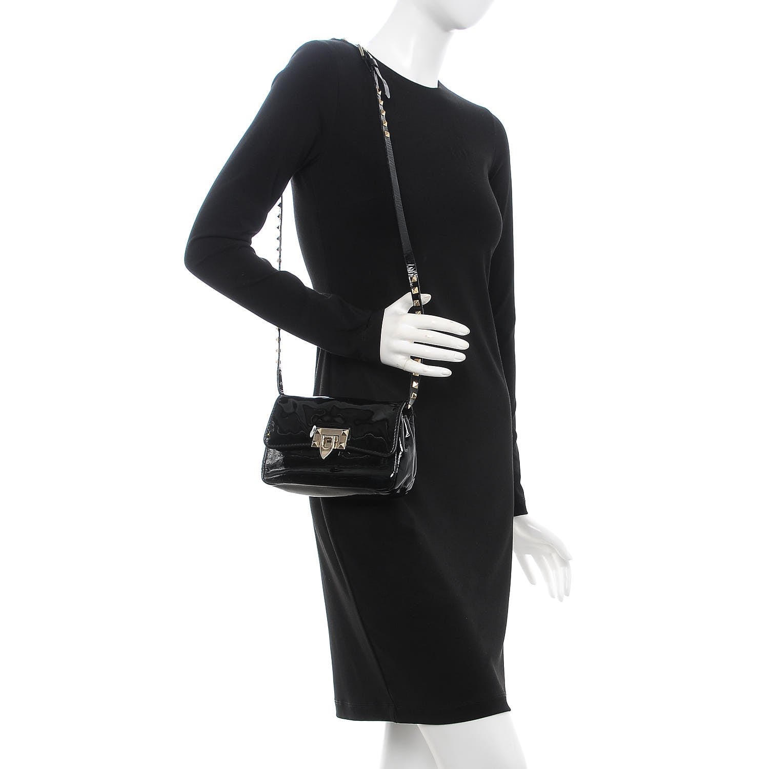 Valentino Garavani Patent Mini Rockstud Crossbody Bag Black 2 of 11