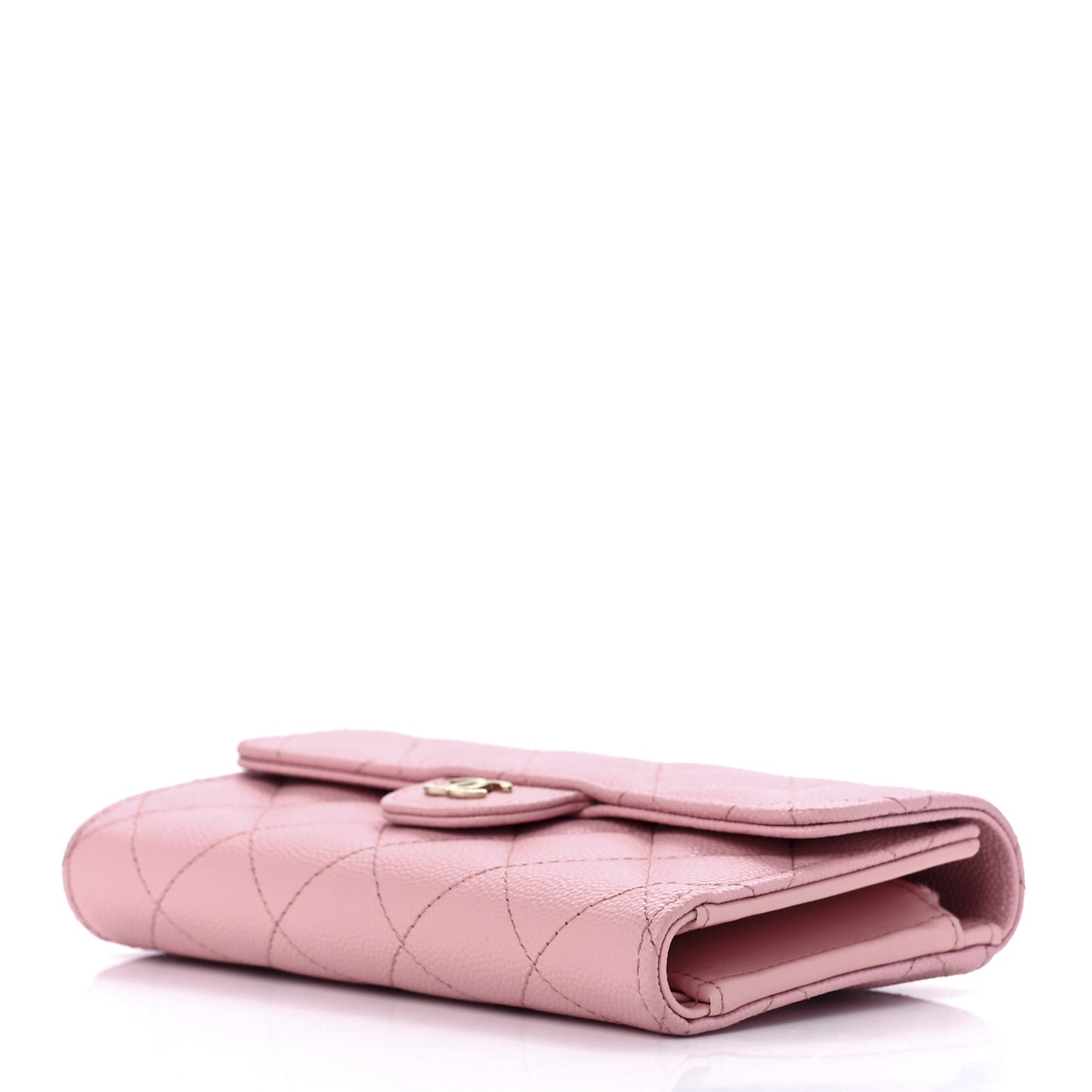 Caviar Quilted Medium Flap Wallet Pink