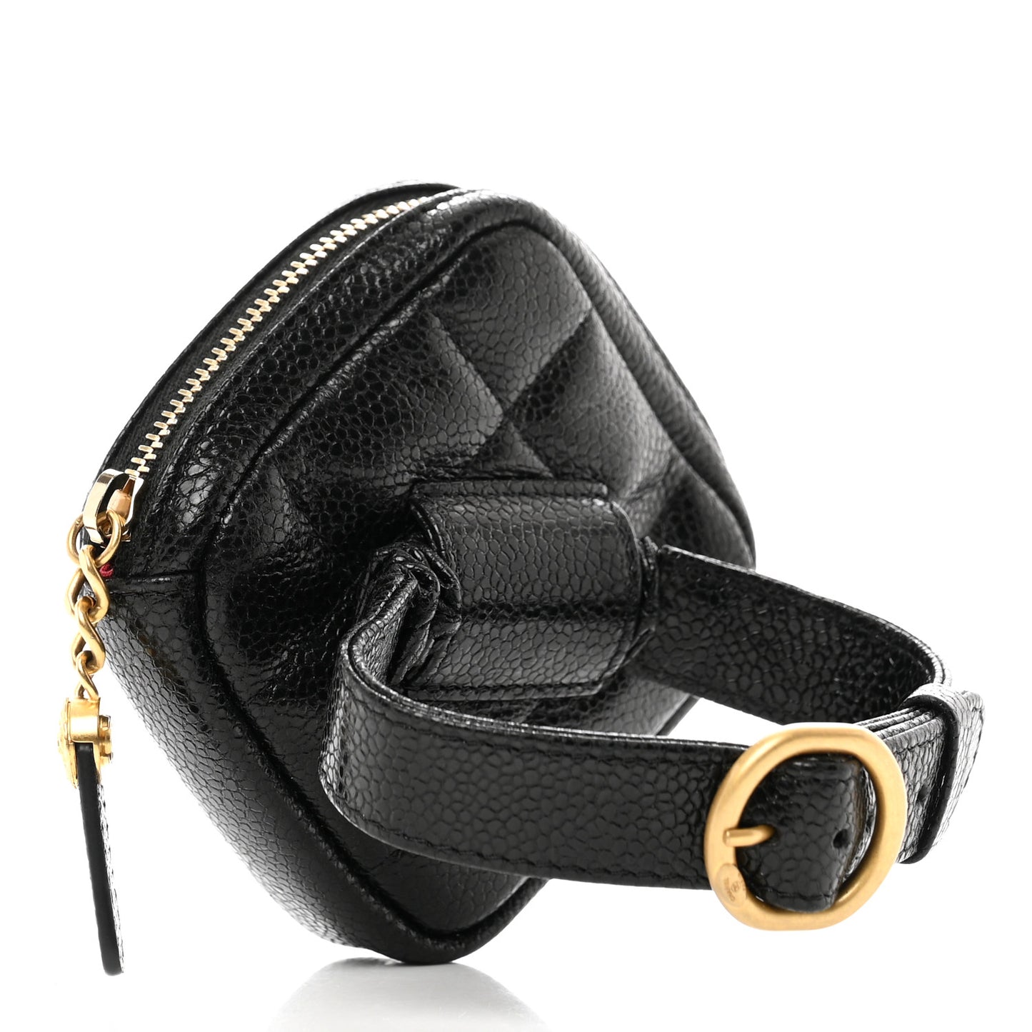 Caviar Quilted Diamond Arm Coin Purse Black
