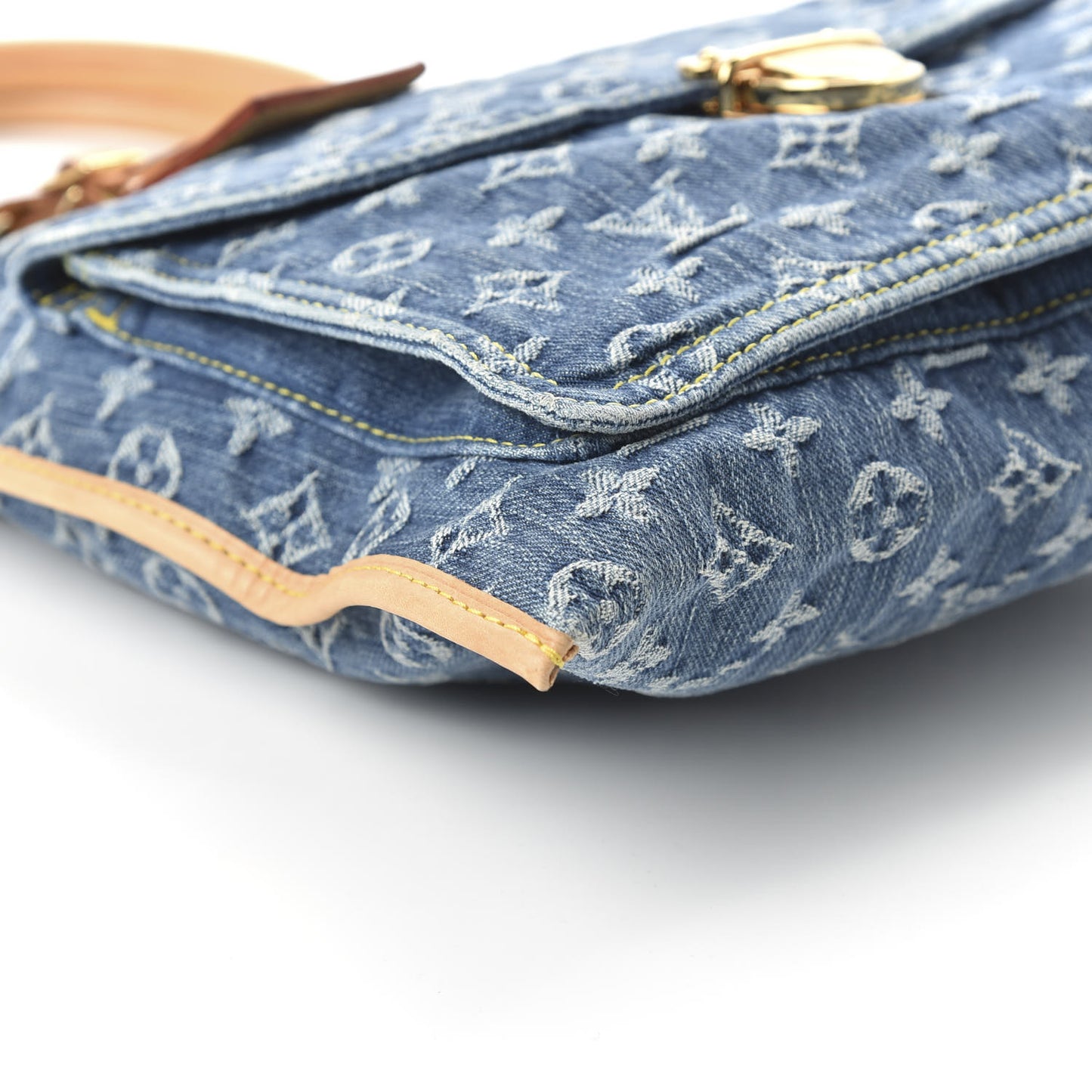Monogram Denim Sac Plat Blue