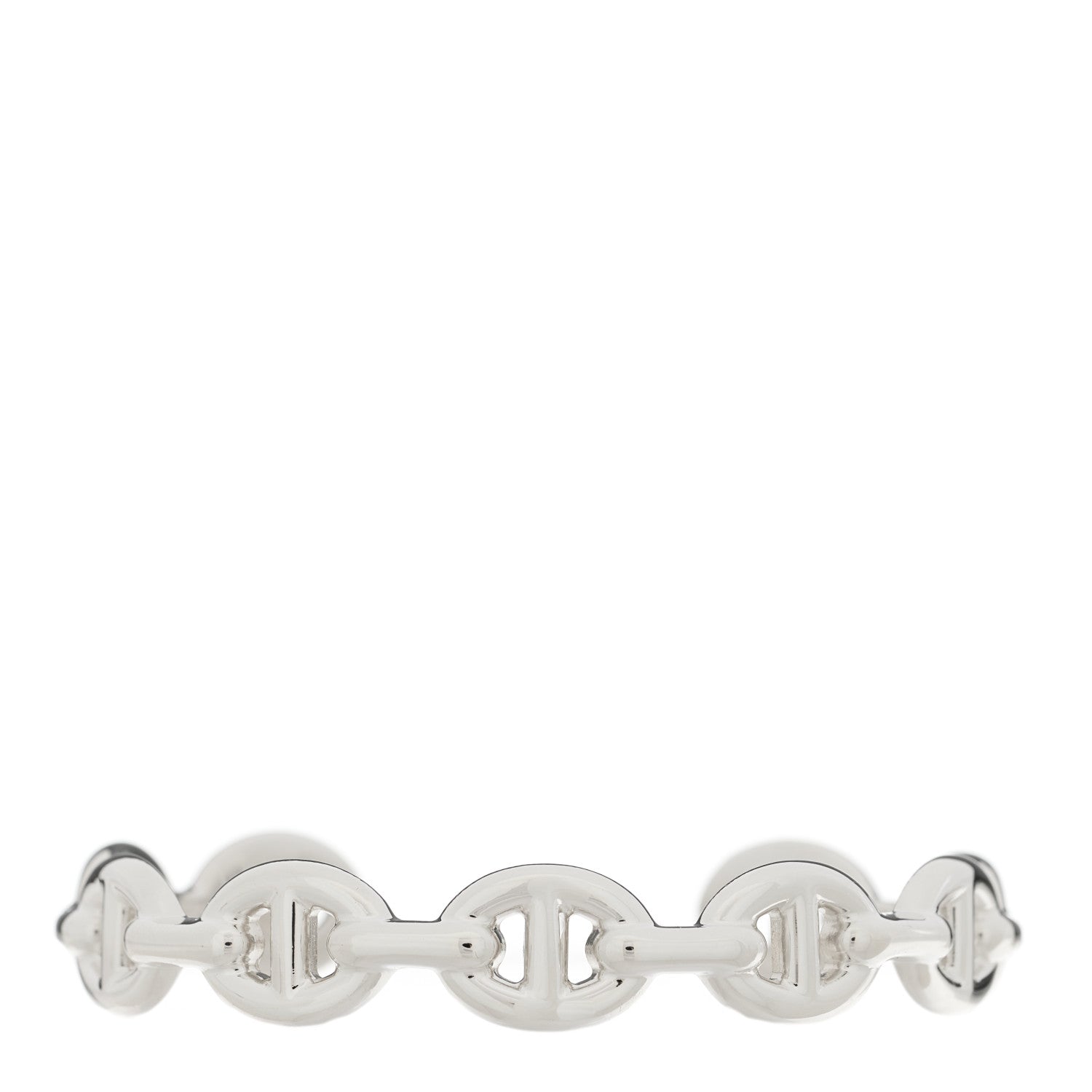 Hermes Sterling Silver MM Chaine d'Ancre Enchainee Cuff Bracelet SH 1 of 3