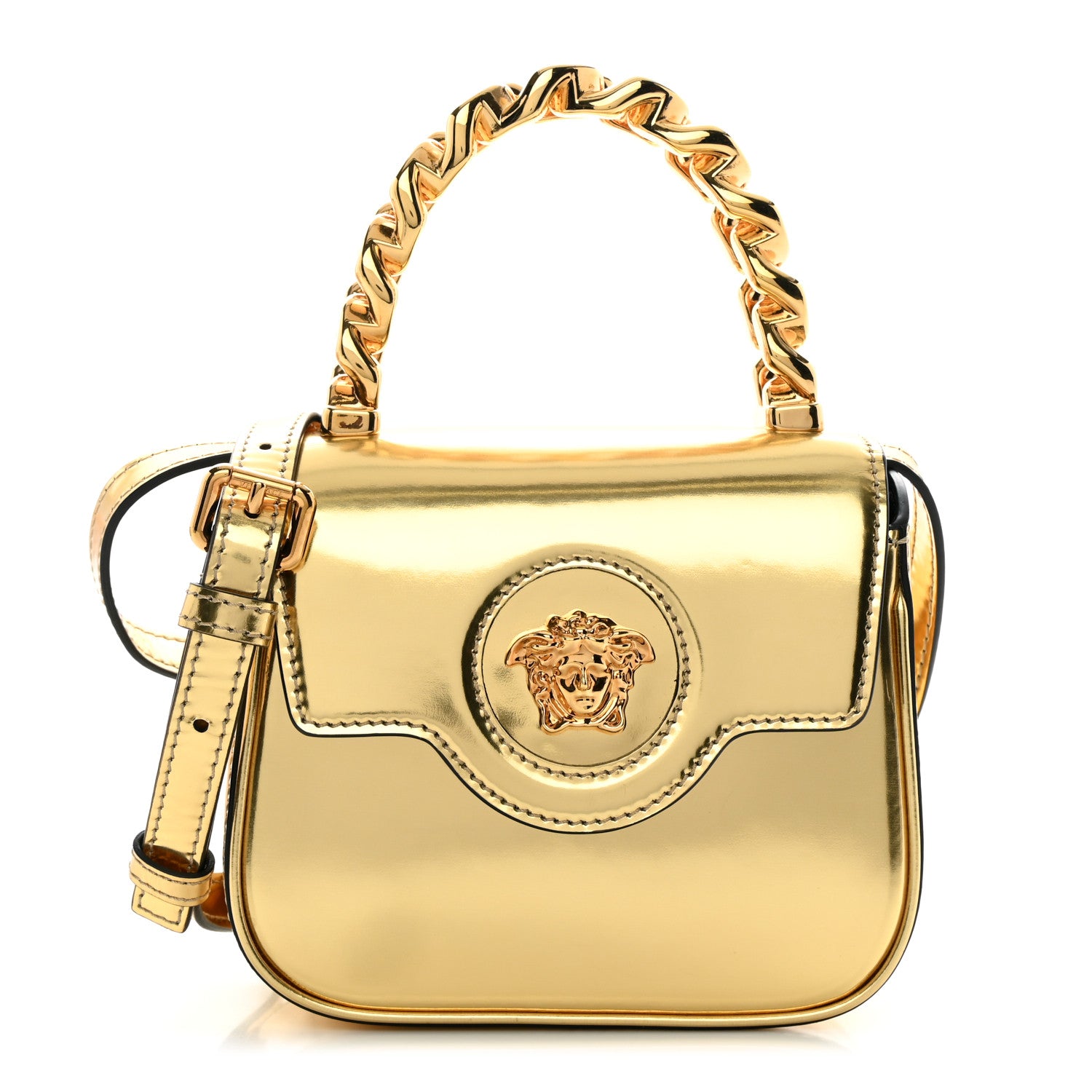Versace Metallic Calfskin Mini La Medusa Bag Gold 1 of 12