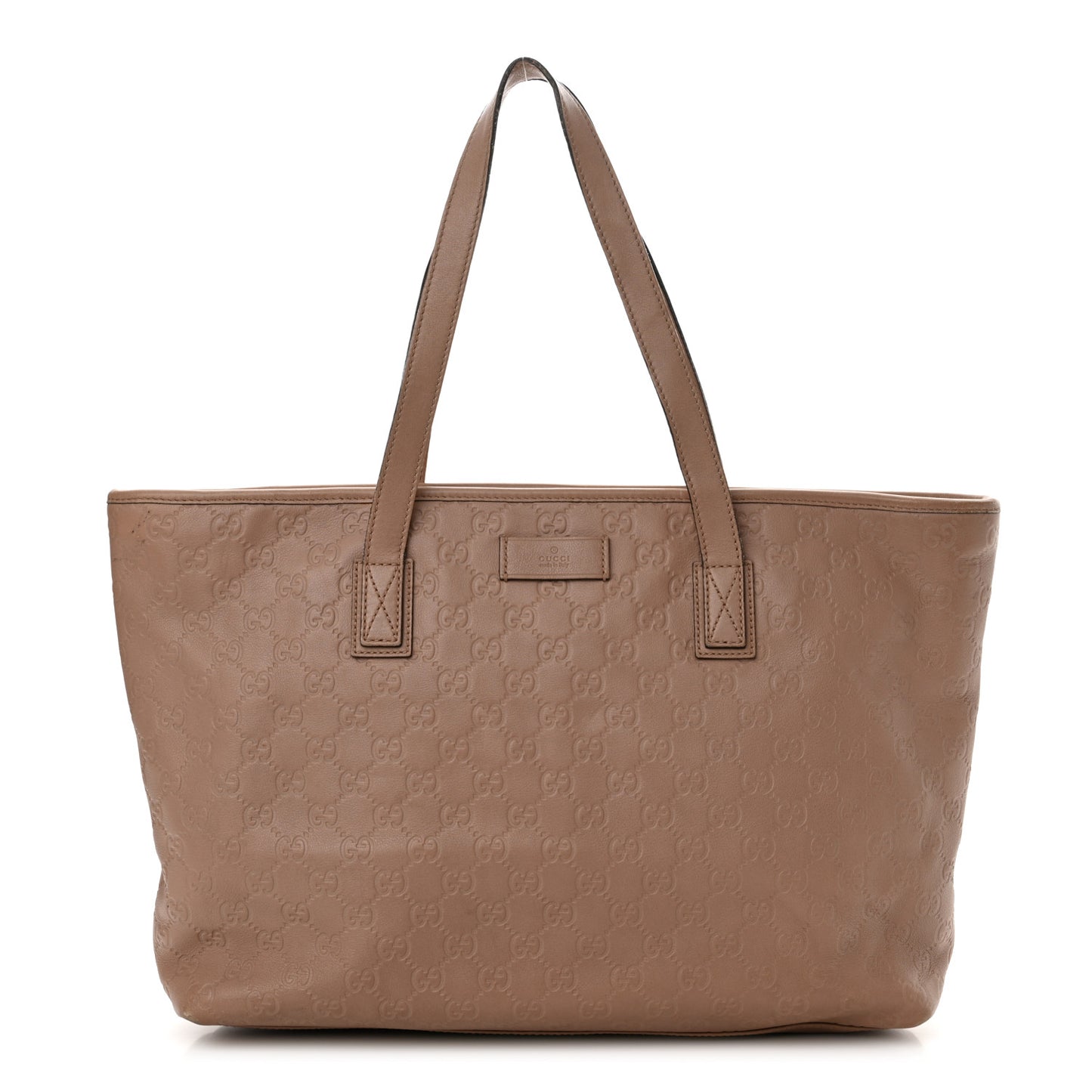 Guccissima Medium Zippered Shopping Tote Rose Beige