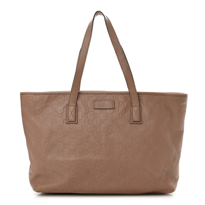 Gucci Guccissima Medium Zippered Shopping Tote Rose Beige 1 of 16