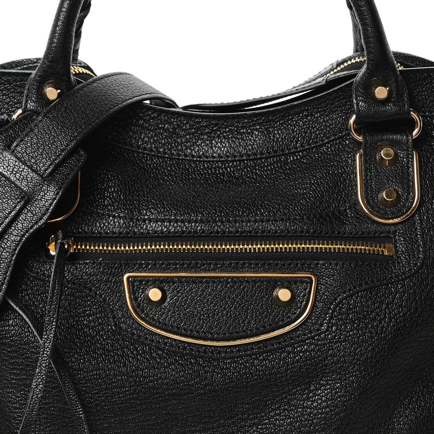 Chevre Gold Metallic Edge Hardware City Black