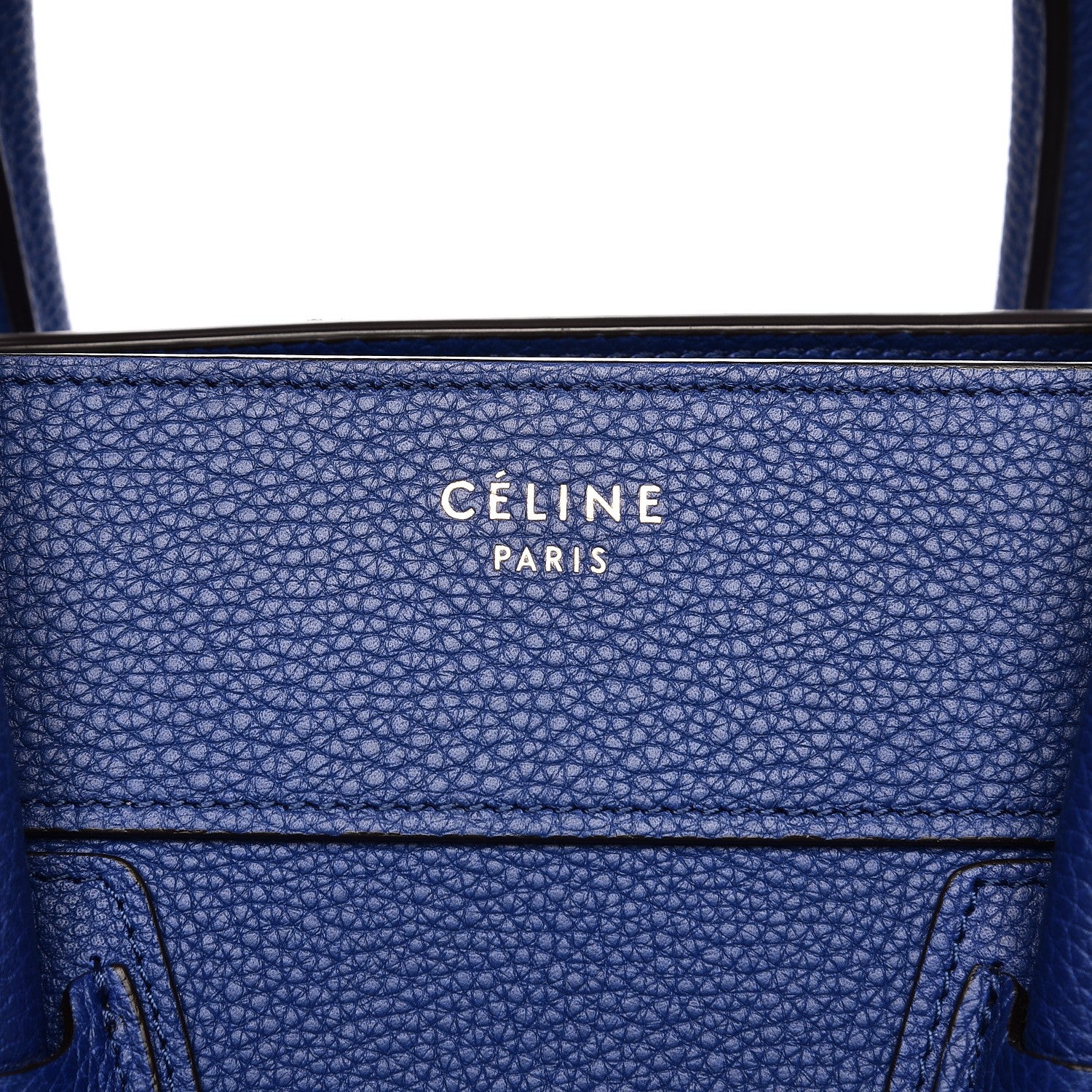 Celine Drummed Calfskin Mini Luggage Indigo 6 of 8