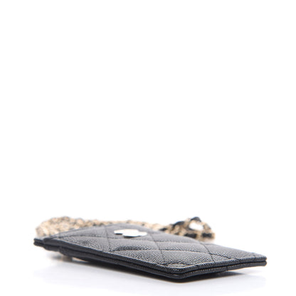 Chanel Caviar Quilted Card Holder On Chain Black 4 of 8