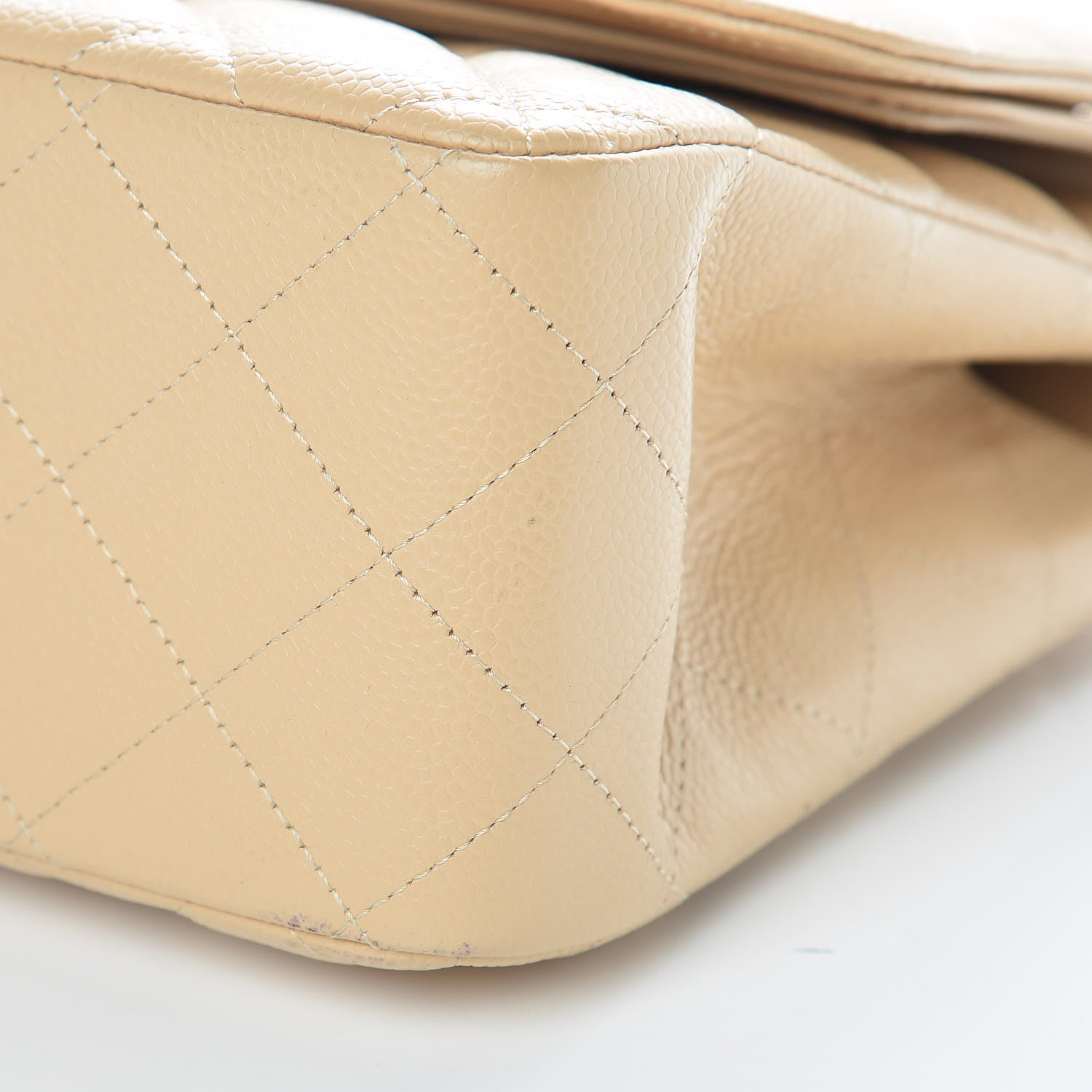 Chanel Caviar Quilted Jumbo Double Flap Beige Clair 6 of 9