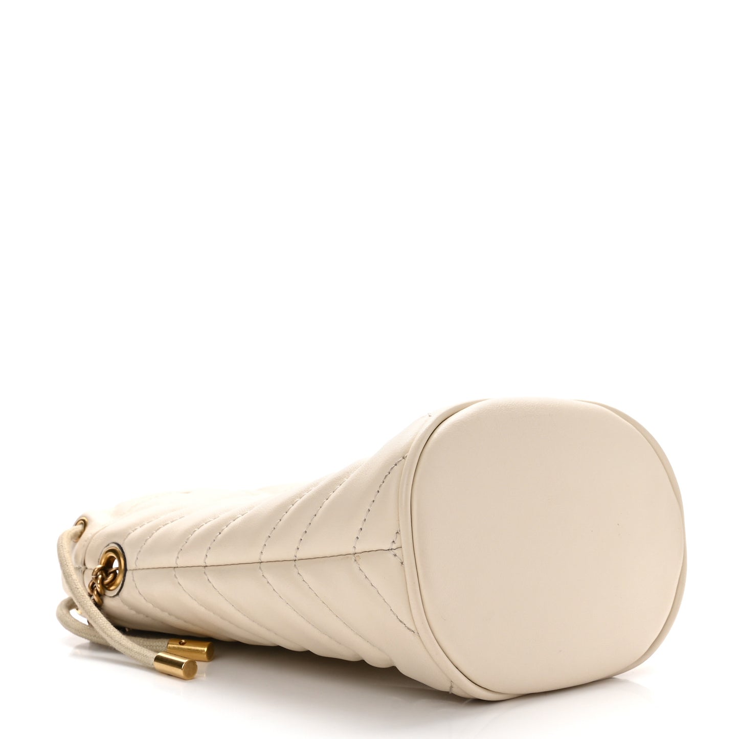 Calfskin Matelasse Mini GG Marmont 2.0 Bucket Bag White