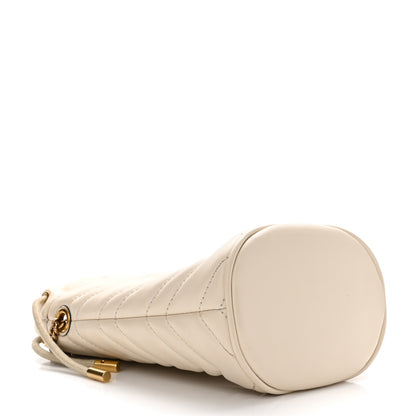 Gucci Calfskin Matelasse Mini GG Marmont 2.0 Bucket Bag White 4 of 10