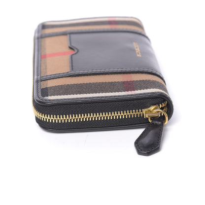 Burberry House Check Large Sartorial Ziggy Zip Around Wallet Black 7 of 13