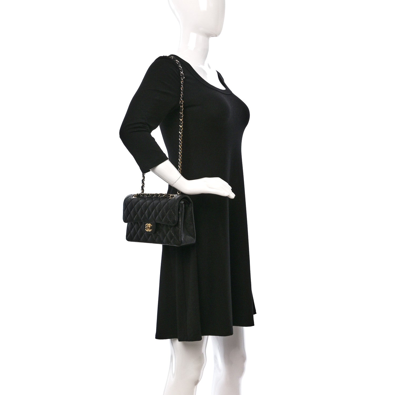 Chanel Caviar Quilted Small Double Flap Black 2 of 10