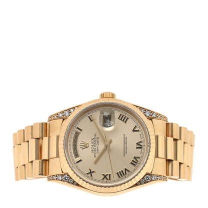 Rolex 18K Yellow Gold Diamond 36mm Oyster Perpetual Day-Date President Watch Champagne Roman 18338 2 of 4