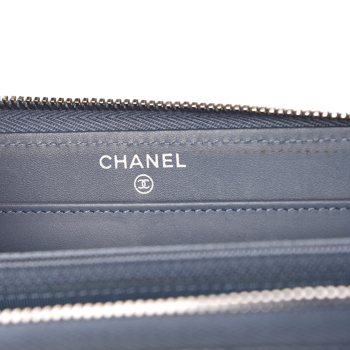 Caviar Quilted Large Gusset Zip Around Wallet Blue