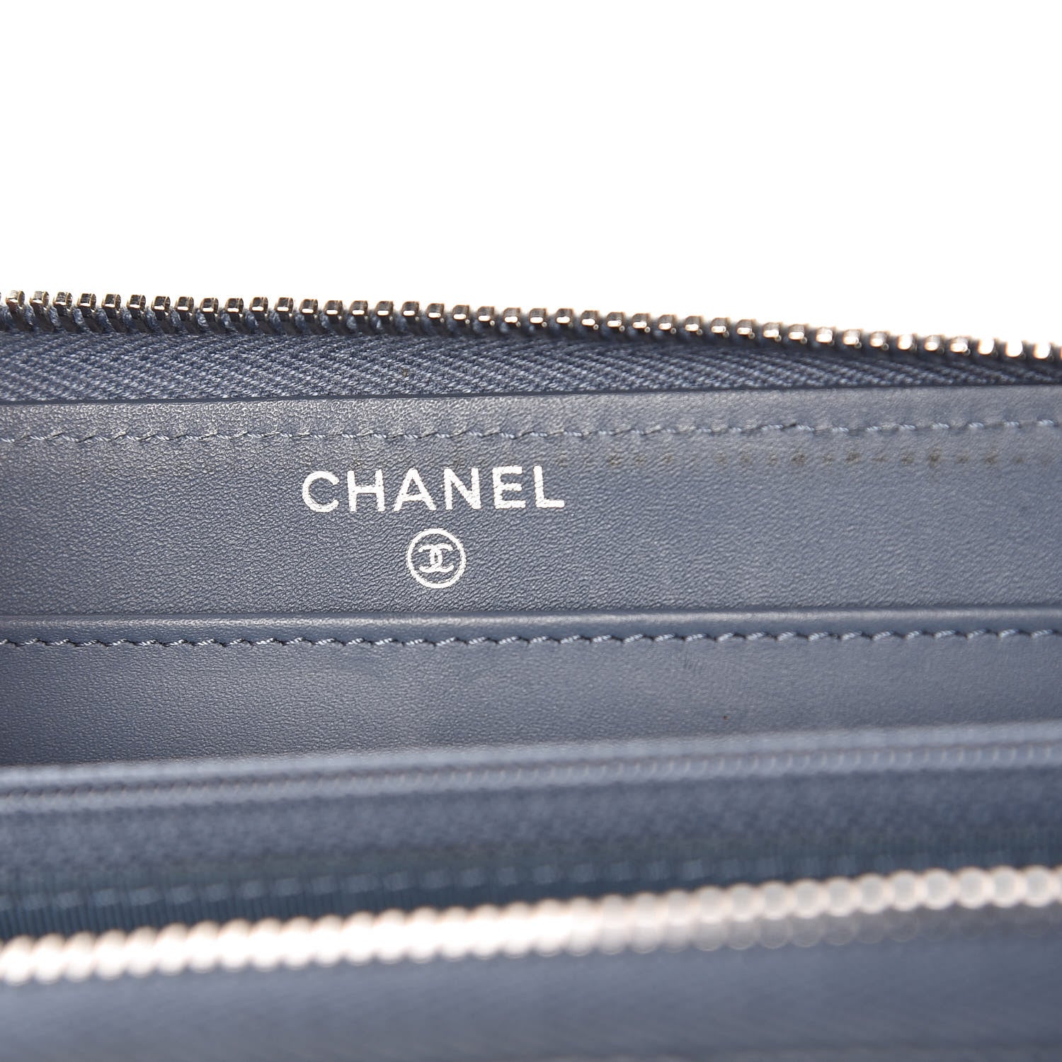 Chanel Caviar Quilted Large Gusset Zip Around Wallet Blue 6 of 8