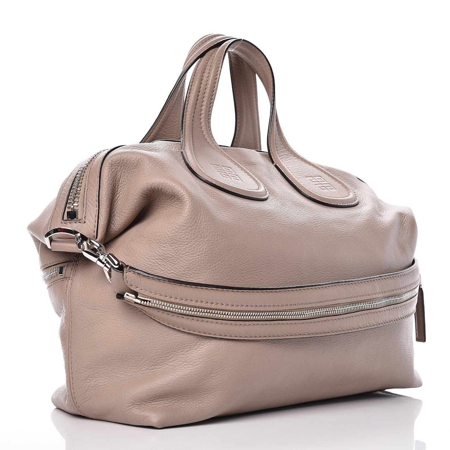 Grained Calfskin Medium Zip Animation Nightingale Taupe