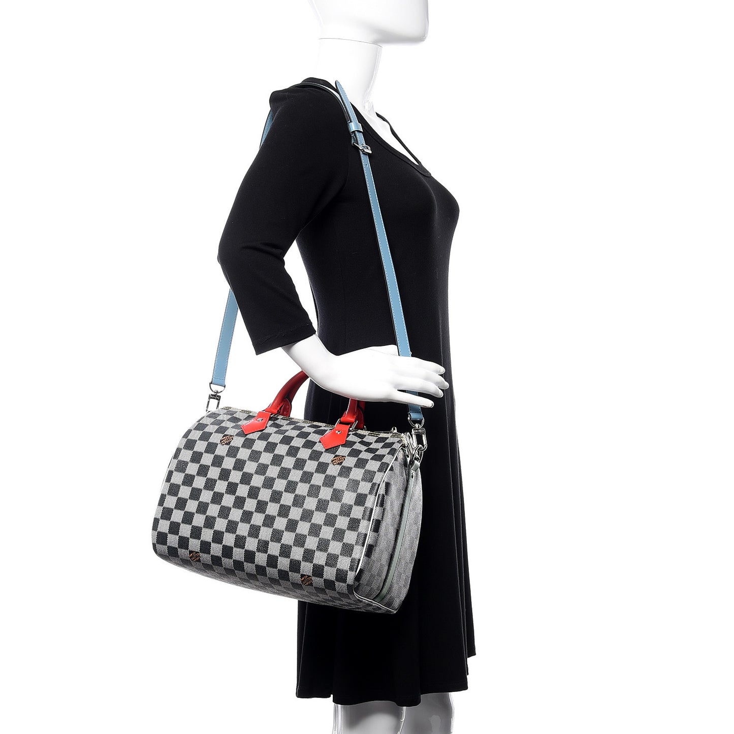 Damier Speedy Bandouliere 30 Black White