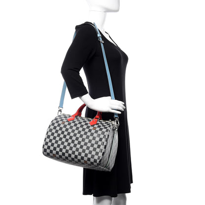 Louis Vuitton Damier Speedy Bandouliere 30 Black White 2 of 11