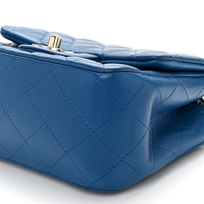 Chanel Lambskin Quilted Mini Square Flap Blue 10 of 13
