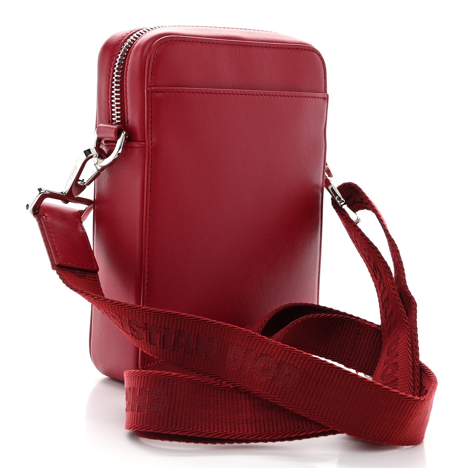 Christian Dior Calfskin Oblique Galaxy Perforated World Tour Messenger Pouch Red White 3 of 10