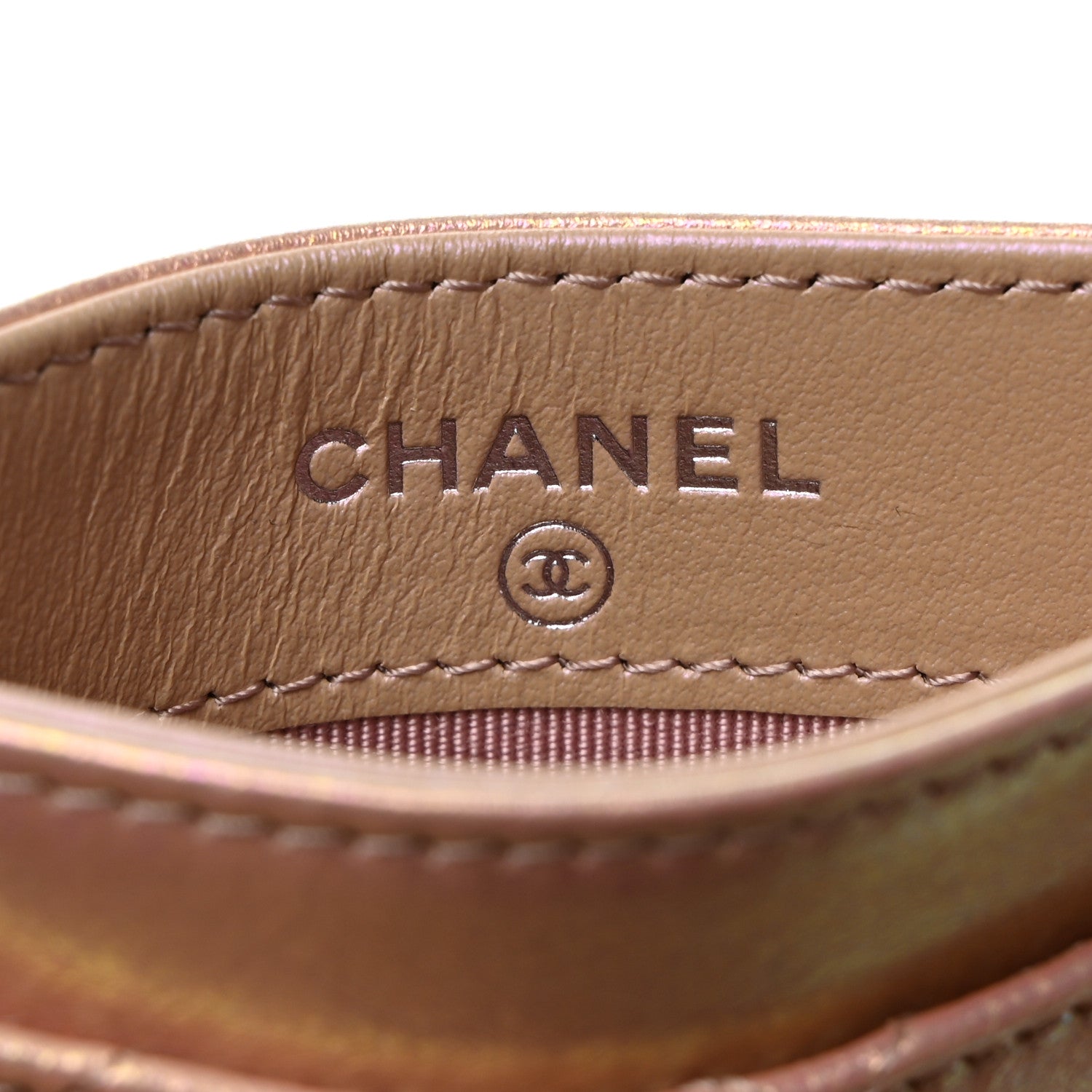 Chanel Iridescent Calfskin Quilted Card Holder Pink 6 of 9