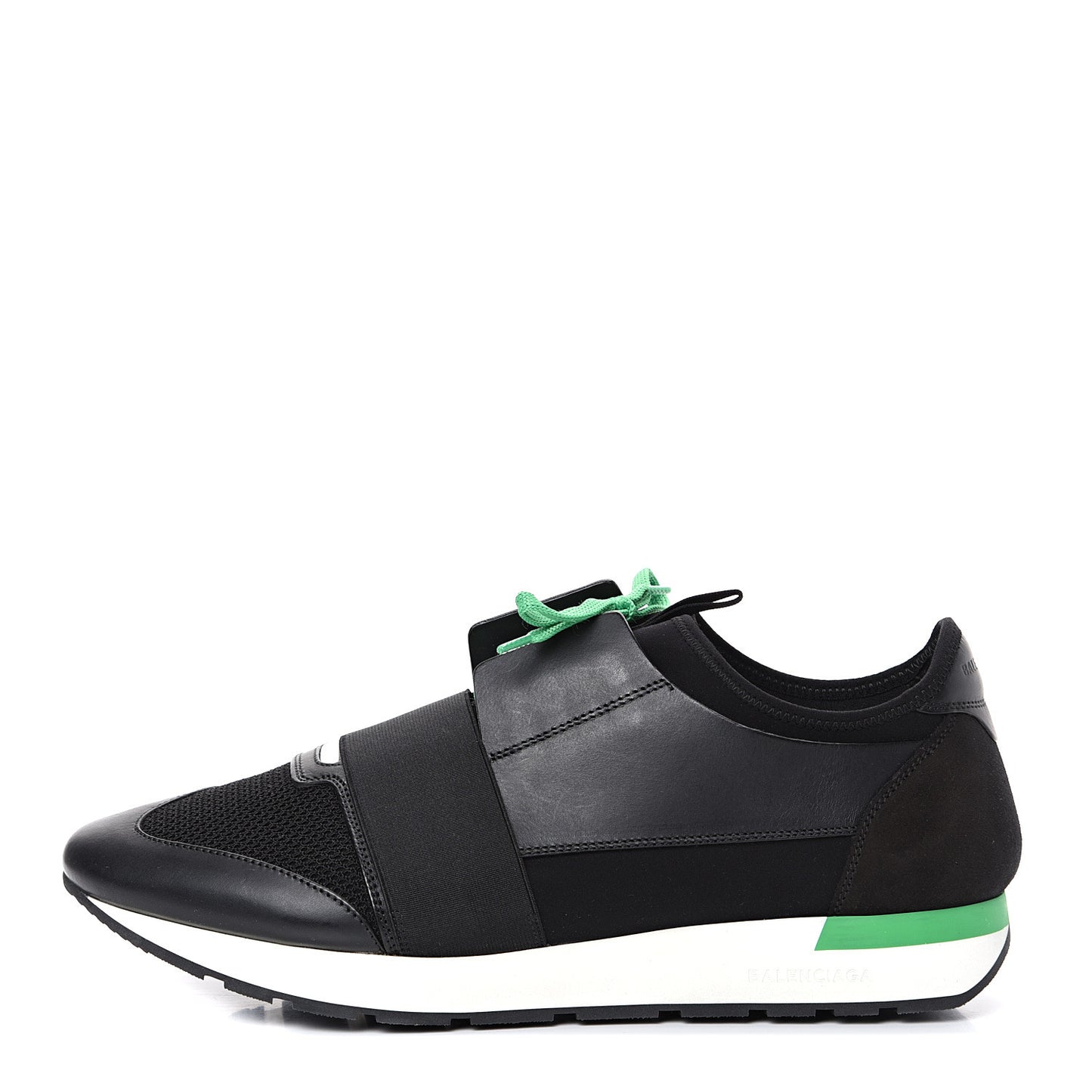 Mesh Calfskin Neoprene Mens Race Runner Sneakers 45 Black