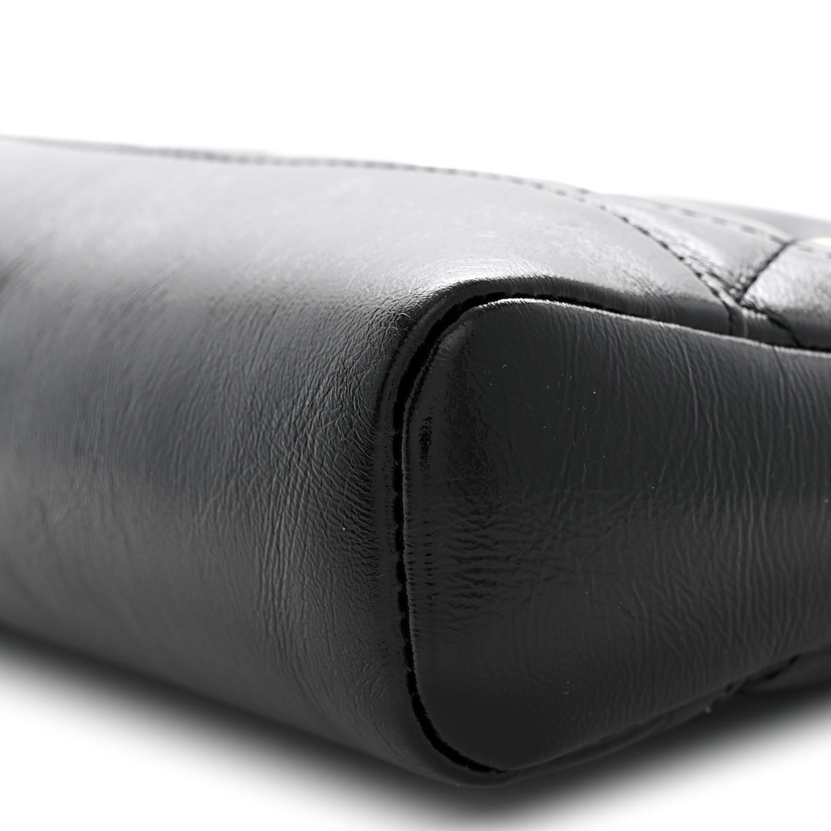 Aged Calfskin Quilted Mini 31 Shopping Bag Black