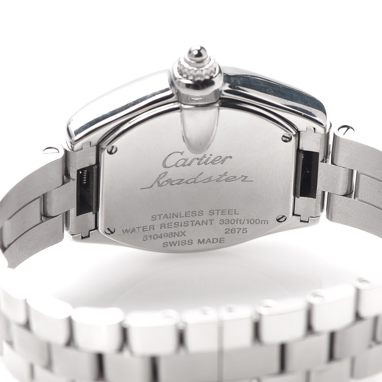Cartier Stainless Steel Mother of Pearl 31mm Roadster Quartz Watch Pink 4 of 7
