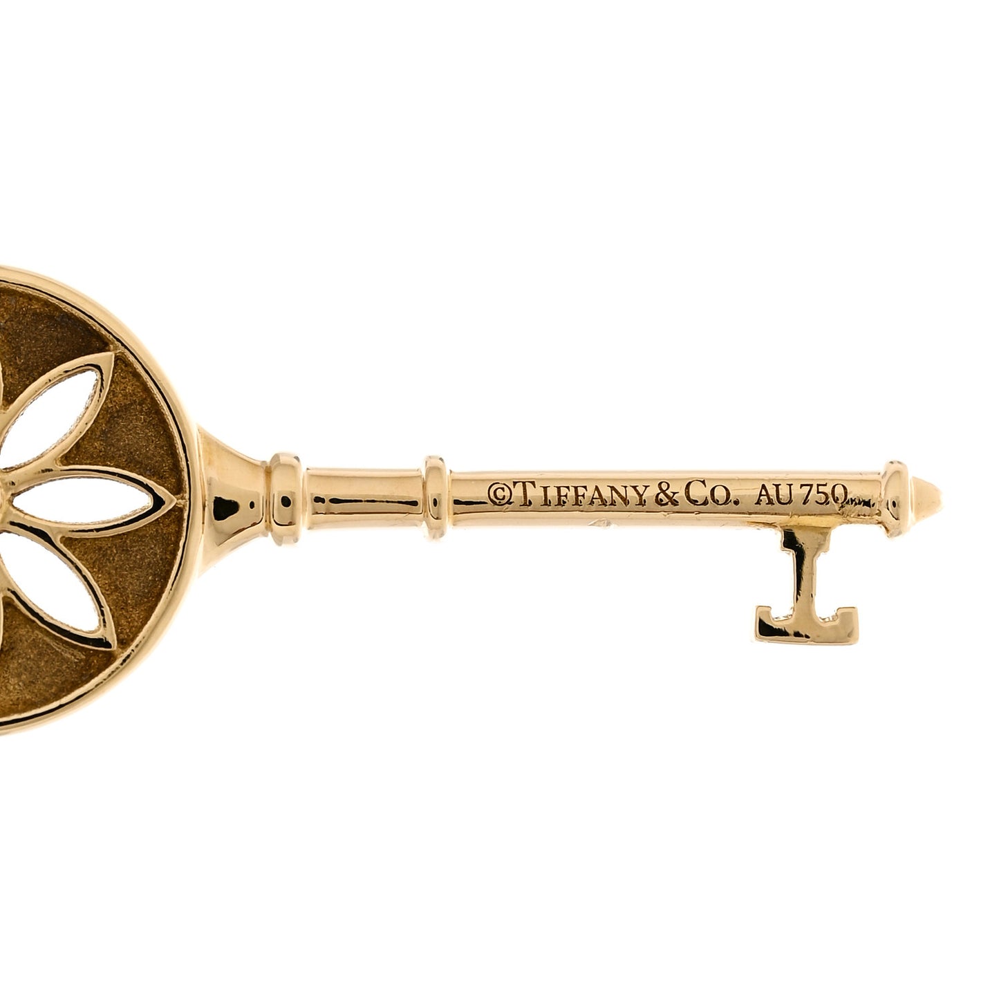 18K Yellow Gold Diamond Daisy Key Pendant