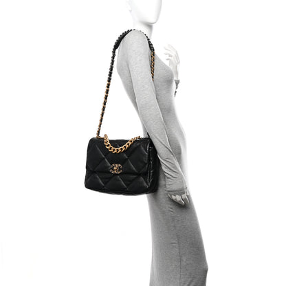 Chanel Lambskin Quilted Large Chanel 19 Flap Black 2 of 13