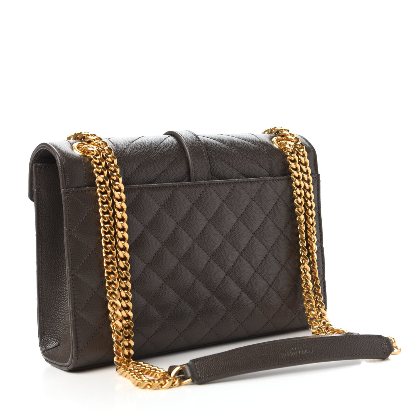 Grain De Poudre Textured Mixed Matelasse Triquilt Medium Monogram Satchel Pebble