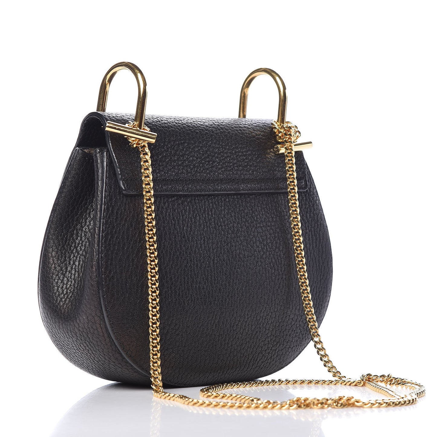 Grained Lambskin Mini Drew Shoulder Bag Black