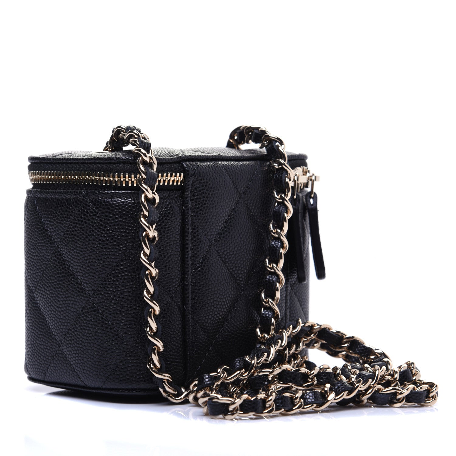 Chanel Caviar Quilted Mini Vanity Case With Chain Black 2 of 10