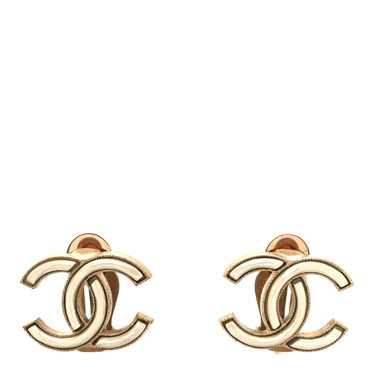 Metal CC Clip On Earrings Gold Silver