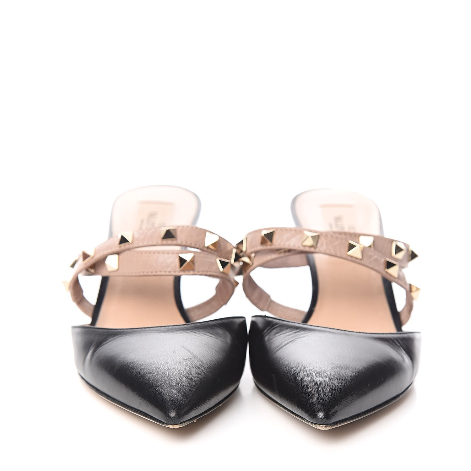 Valentino Garavani Nappa Rockstud Criss Cross 55mm Mules 37 Black Poudre 2 of 10