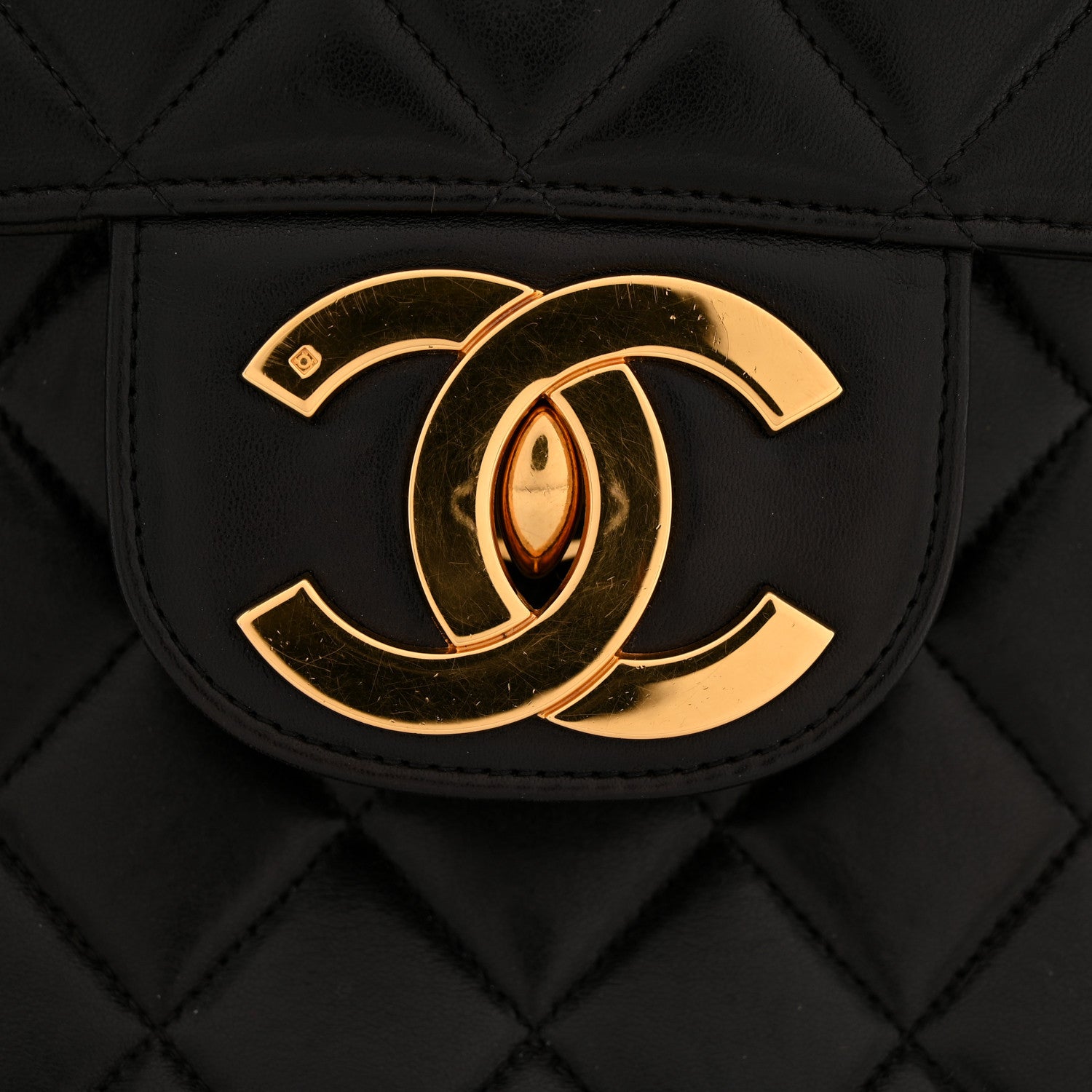 Chanel Lambskin Quilted Jumbo Single Flap Black 12 of 16