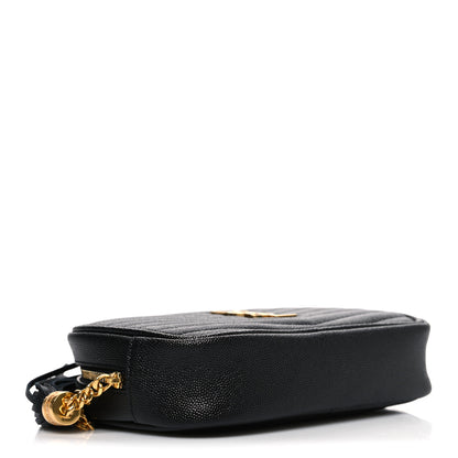 Saint Laurent Grain De Poudre Matelasse Monogram Mini Lou Camera Bag Black 4 of 11