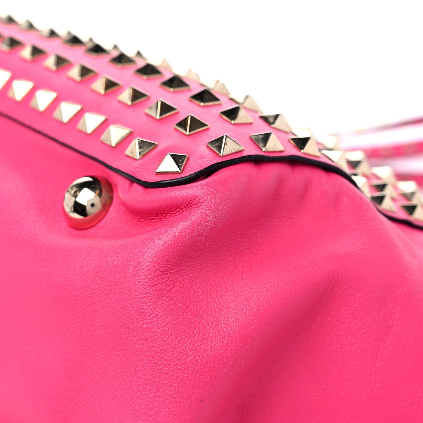 Vitello Medium Rockstud All Over Tote Pop Fuxia